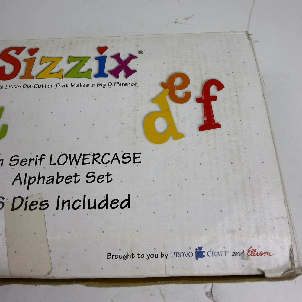 Sizzix Fun Serif Lowercase Alphabet Set 26 Steel Rule Dies Scrapbooking Crafting